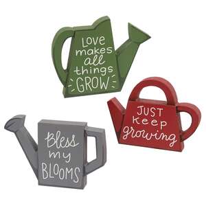 Watering Can Wooden Sitter, 3 Asstd.
