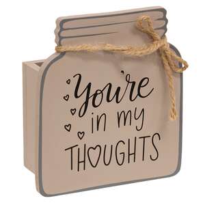 You're In My Thoughts Wooden Mason Jar Vase #36929