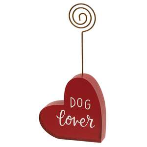 Dog Love Wooden Heart Photo Holder