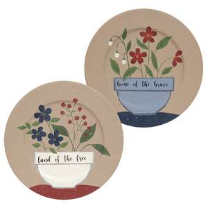 Land of the Free Flowers Plate, 2 Asstd.