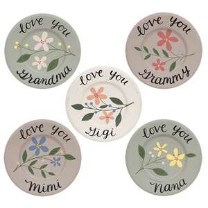 Grandma Love Mini Floral Plate, 5 Asstd.