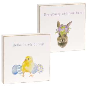 Everybunny Welcome Square Block, 2 Asstd. #37007