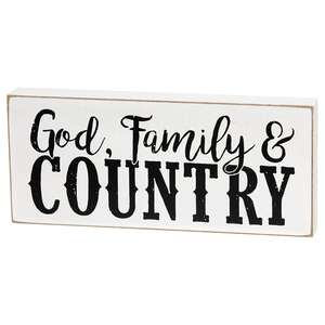 God, Family & Country Block