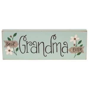 Best Grandma Ever Floral Block #37035