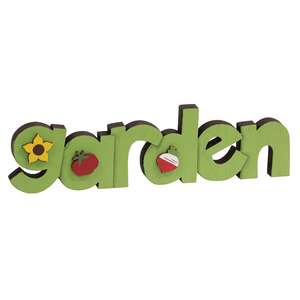 Garden Wooden Word Cutout Sitter