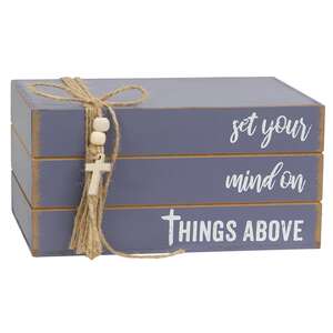 Things Above Wooden Book Stack