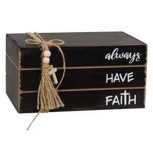 Always Have Faith Wooden Book Stack #37133