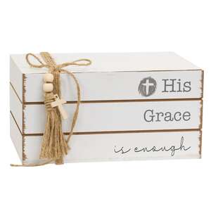 His Grace is Enough Wooden Book Stack