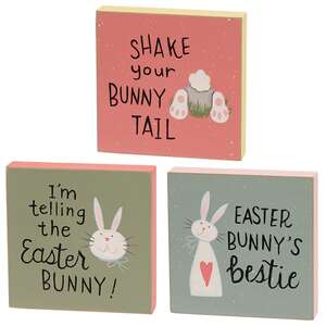 Shake Your Bunny Tail Square Block, 3 Asstd.