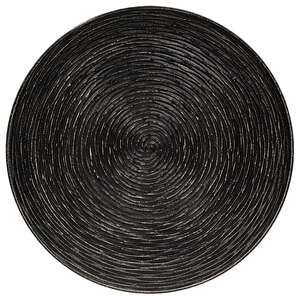 Antiqued Black Woven Look Spiral Plate