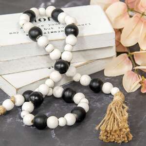 Gray & White Wooden Bead Garland, 32.5" 60417;