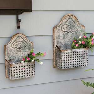 Rustic Bird Garden Wall Planters, 2/Set 60450Rustic Bird Garden Wall Planters, 2/Set 60450