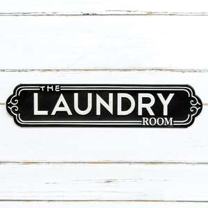 The Laundry Room Black Metal Sign 60451;