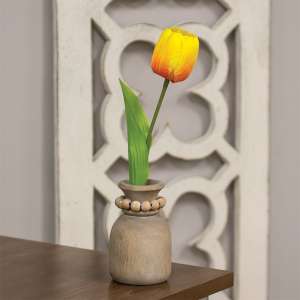 Beaded Wooden Vase Small 60459