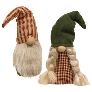 Mr. & Mrs. Farmhouse Check Gnome, 2 Asstd.