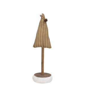 Green Ticking Stripe Tree on Base, 11"