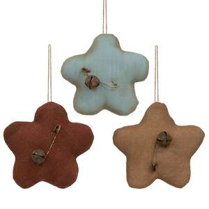 3 Set, Primitive Flower with Rusty Jingle Bell Fillers