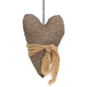 Primitive Stuffed Floral Heart Ornament