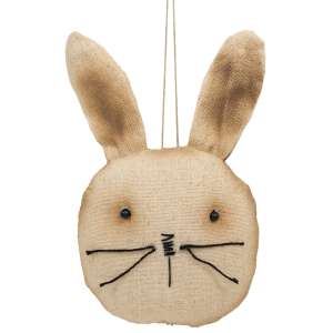Grungy Stuffed Primitive Bunny Head Ornament #CS38720