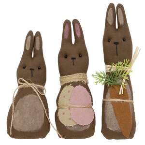 3 Set, Primitive Chocolate Bunny Family