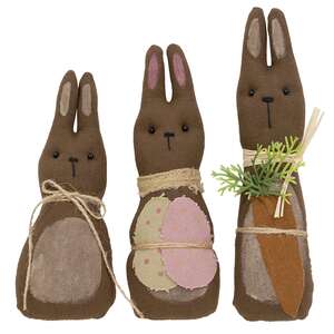 3 Set, Primitive Chocolate Bunny Family #CS38721