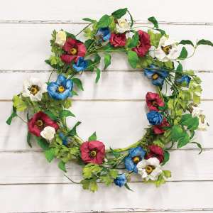 Americana Rose & Poppy Wreath 18360