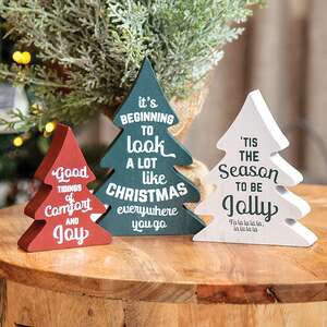 Christmas Carol Wooden Trees, 3/Set 36345;