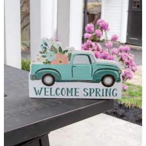 Welcome Spring Flower Truck Block 36824
