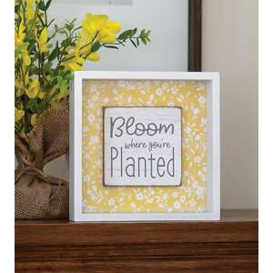 Bloom Where You're Planted Shadowbox Sign 36972;