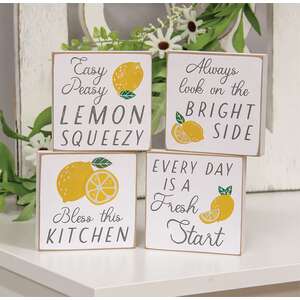 Always Look on the Bright Side Square Block, 4 Asstd. 37016;