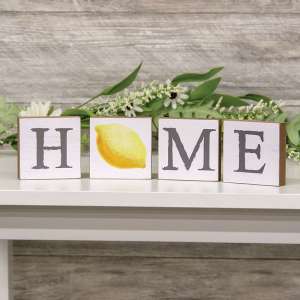 Lemon "Home" Blocks, 4/Set 37031