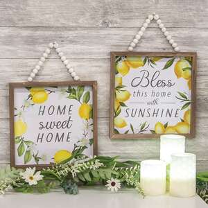 Home Sweet Home Lemons Beaded Framed Sign, 2 Asstd. 37051;