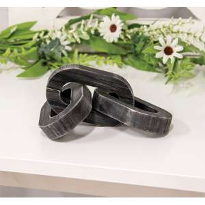 Distressed Black Wooden Chain 37082