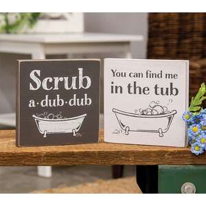 Find Me in the Tub Block Sign, 2 Asstd. 37145;