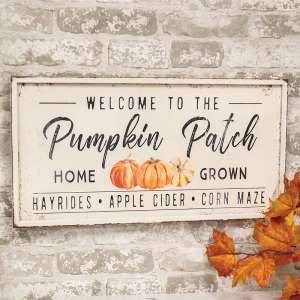 Welcome To The Pumpkin Patch Metal Frame Sign 65293