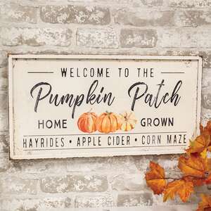 Welcome To The Pumpkin Patch Metal Frame Sign 65293;