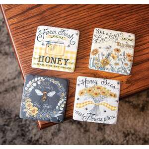 Farm Fresh Honey Resin Coasters, 4/Set 65310;