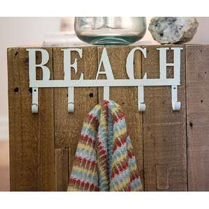 Beach Metal Wall Hook Sign 65311