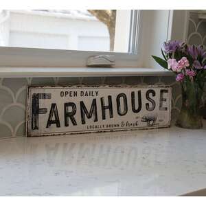 Open Daily Farmhouse Distressed Metal Sign 65313;