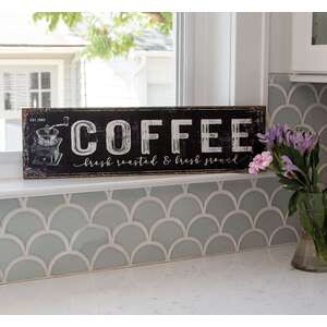 Coffee Black Distressed Metal Sign 65314;