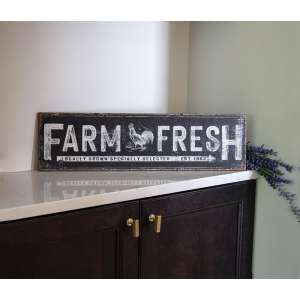 Farm Fresh Black Distressed Metal Sign 65315