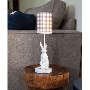White Bunny Metal Pillar Candle Holder, 8.25" Tall 65333