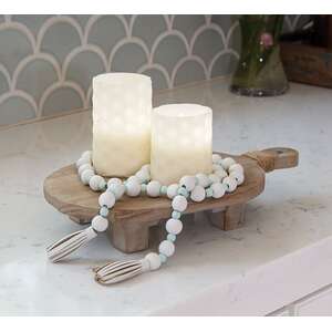 Oval Natural Wood Riser w/Jute Wrap Handle 70128;