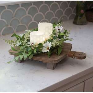 Rectangular Natural Wood Riser w/Jute Wrap Handle 70129;