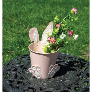 Pink Easter Bunny Metal Bucket 70136