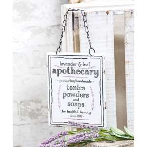 Lavender & Leaf Apothecary Hanging Metal Sign 75052