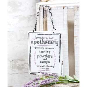 Lavender & Leaf Apothecary Hanging Metal Sign 75052;