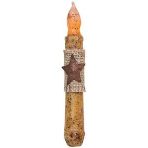 Burlap Star Taper in Burnt Ivory - 6" #84114