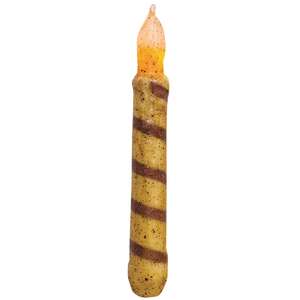 Burnt Ivory Candy Cane Timer Taper - 6"