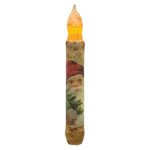 Joyful Santa Timer Taper 6" - Burnt Ivory;